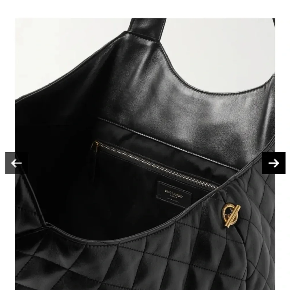 YSL Saint Laurent Black Quilted Leather Maxi Icare Shopping Tote - Picture 7 of 8